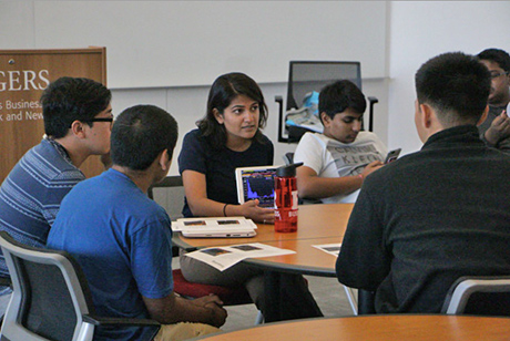 Saloni Gupta, credit analyst at Bloomberg LP worked with the students in small groups and answered questions.