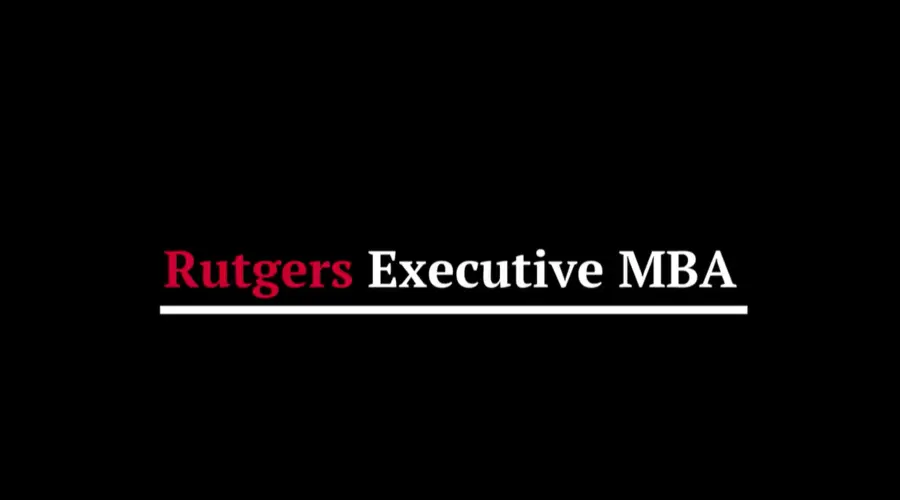 rutgers executive mba text on screen 