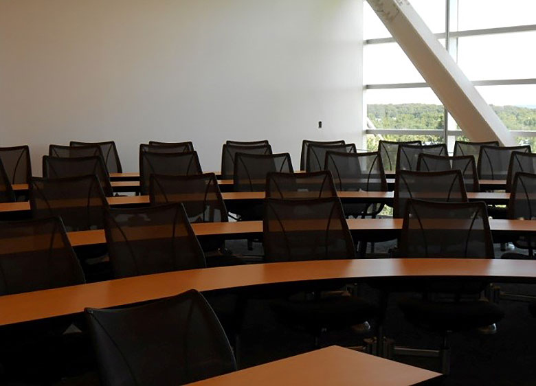 A LOOK AT ONE OF THE FIFTH-FLOOR CLASSROOMS.