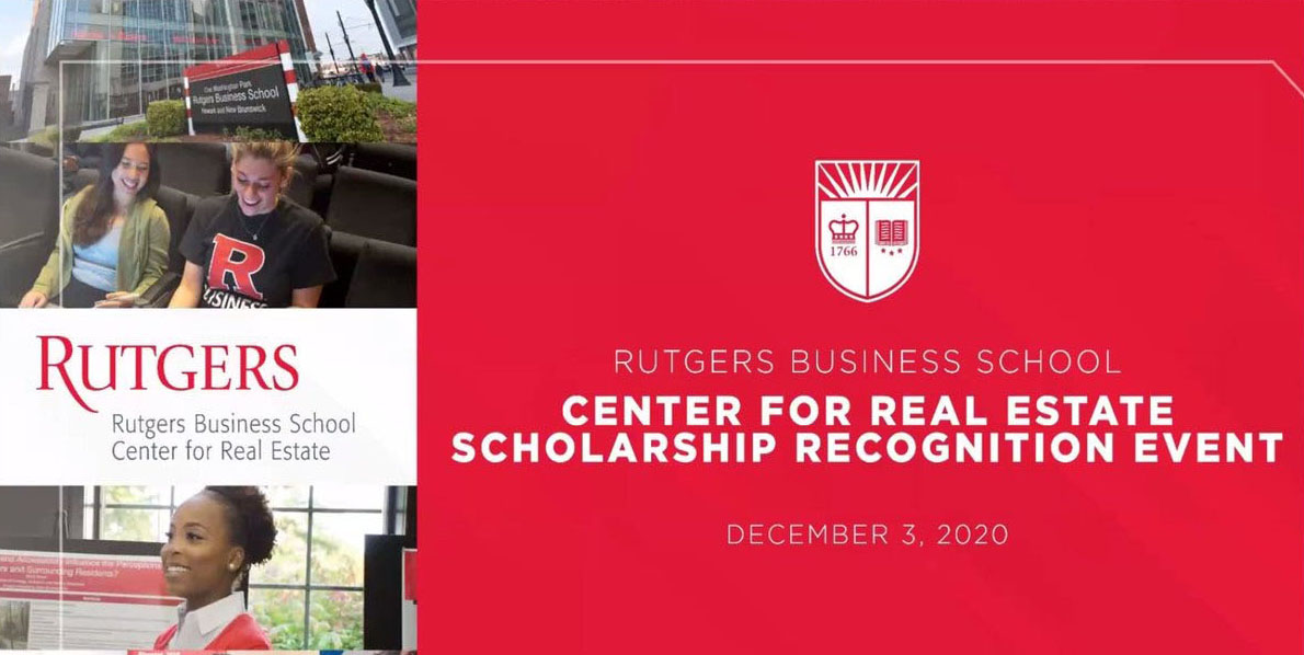 Center for Real Estate celebrates 2020 scholarship winners Rutgers