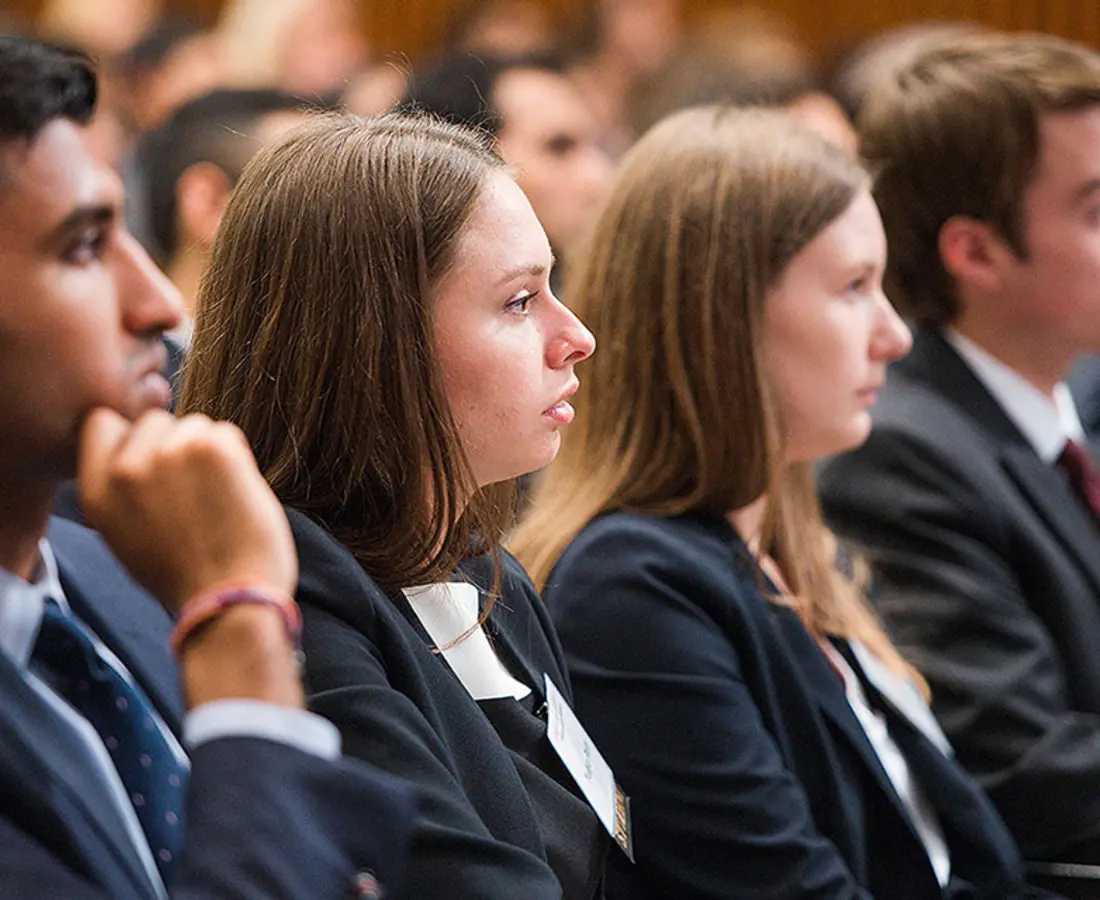 Students watching a presentation