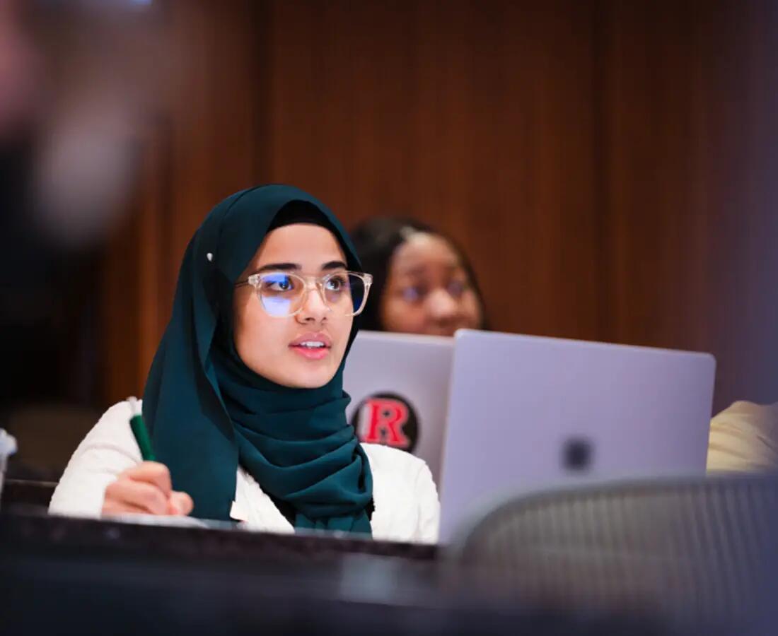 student listening to lecture