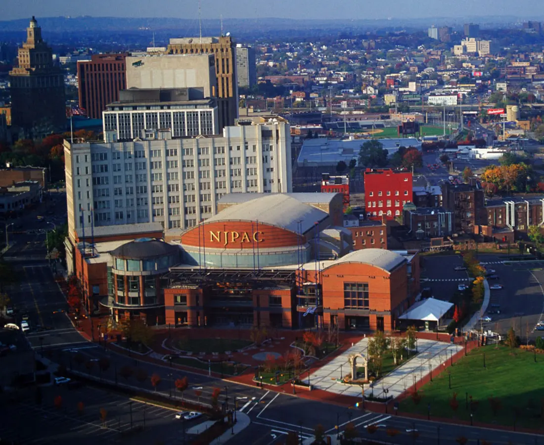 aerial view of njpac