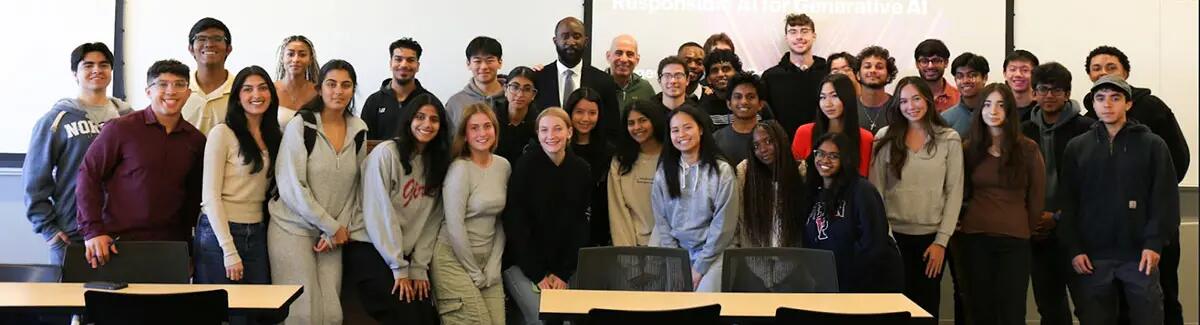 group of students posing