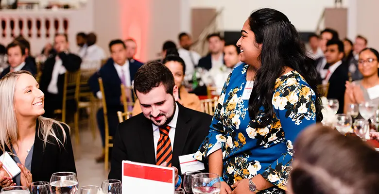 The Rutgers Center for Real Estate has compiled a calendar of both large conferences and small networking events for Advisory Board members and students. Pictured is student Ty-Lynn Johnson, class of 2020, during the center’s Real Estate Capital Allocation Symposium in 2018. — Photo by Fred Stucker/Courtesy: Rutgers Center for Real Estate