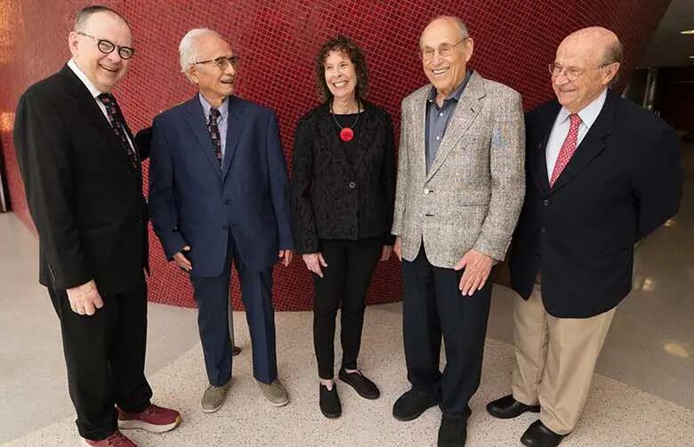 Five Rutgers Business School professors have a collective 250 years of experience in academia. The professors are Miklos Vasarhelyi, Rosa Oppenheim, Dan Palmon, Cheng-Few Lee and Glenn Shafer.