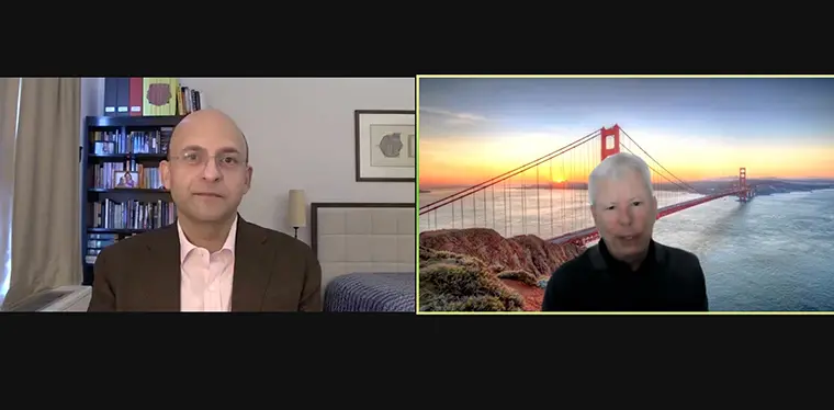 Taumur Hyat, COO of Prudential's PGIM, with Richard Thaler.