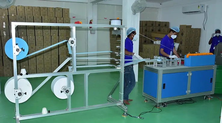 Part of the mask-making operation at 2PU in India.