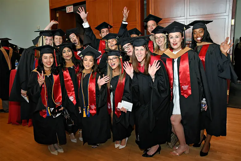 Graduates of the Online Masters in Digital Marketing Program celebrate.