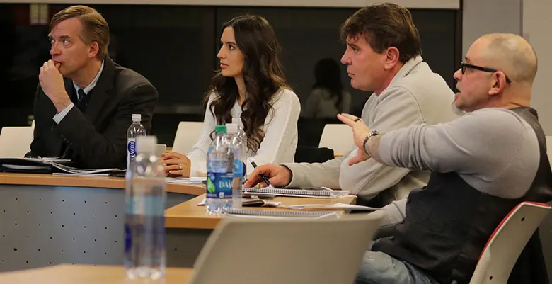 Hudson Bread President Mark Kolodziej at the Rutgers Business School competition sponsored by his company.