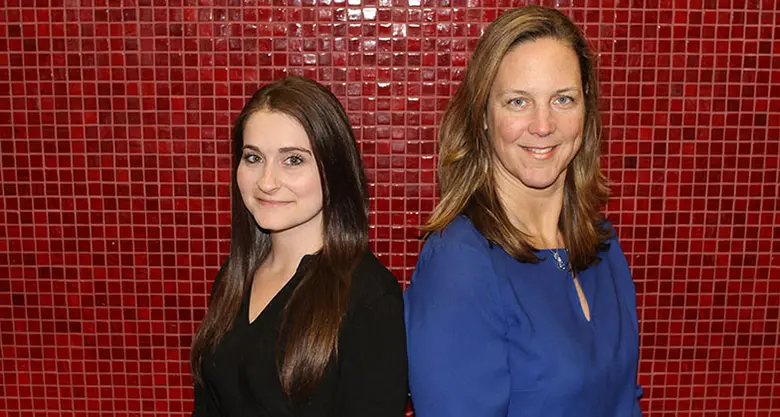 Rutgers Full-time MBA student Stephanie Gelband with her mentor Michele Frey, vice president of marketing at Prudential.