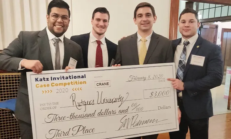 Rutgers team wins third place at Katz case competition.