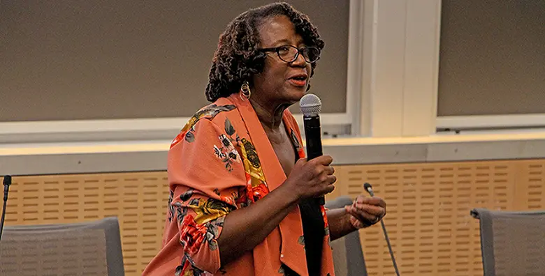 Marcia Brown, vice chancellor for external and governmental relations at Rutgers University-Newark, was one of the speakers during a women's leadership symposium at Rutgers.
