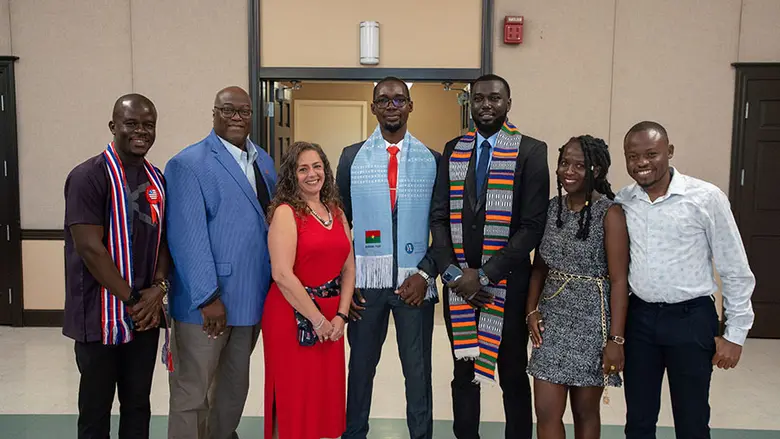 A photo from the farewell dinner for the Rutgers Mandela Washington Fellows in July.