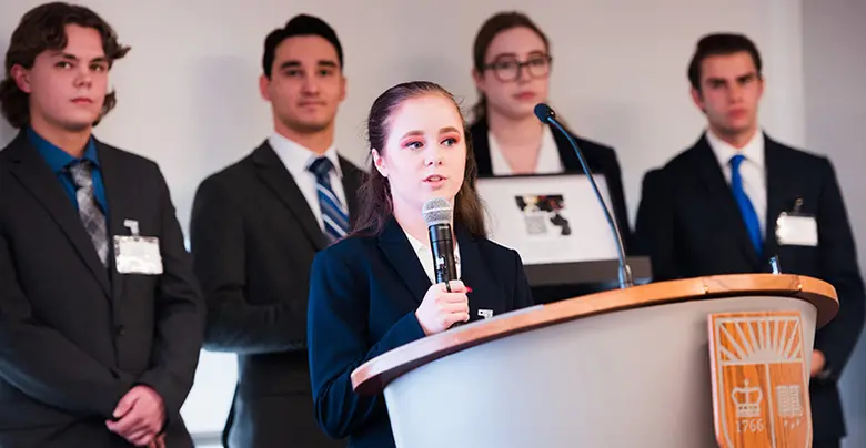 Students from Sussex County Community College at Rutgers Business School's New Jersey County College Case Competition.