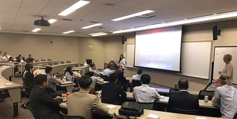 Current students in the MBA in Professional Accounting program attend a lunch and learn.