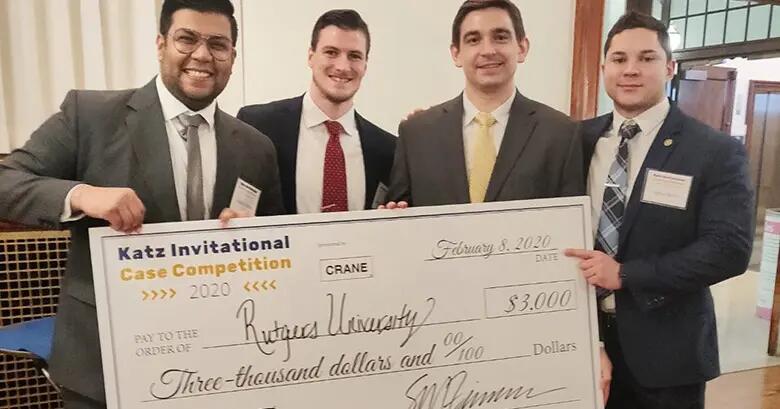 Rutgers MBA student Dan Bolotsky with some of his classmates.