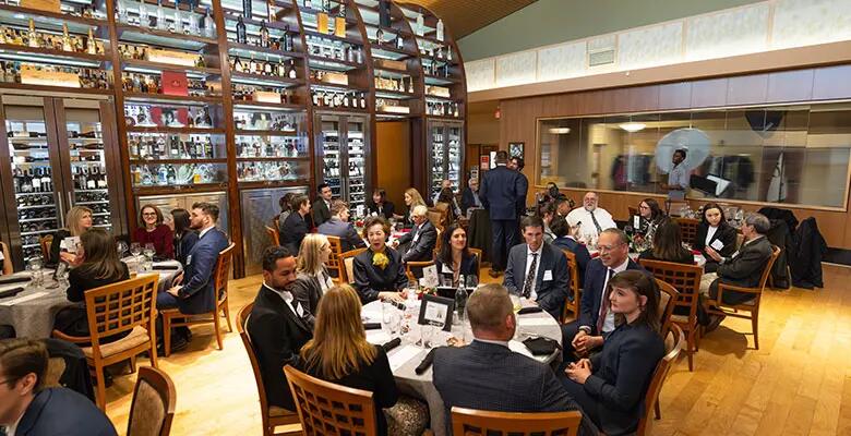 Rising Business Stars networking and reconnecting with faculty and friends.