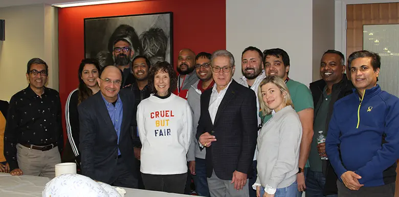 Rutgers Business School Professor Rosa Oppenheim with current students and alumni in the Rutgers Executive MBA Program.