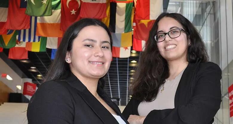 UFirst mentee Caety Pineda, a sophomore at Rutgers Business School-New Brunswick, with her mentor Nadine Burgos.