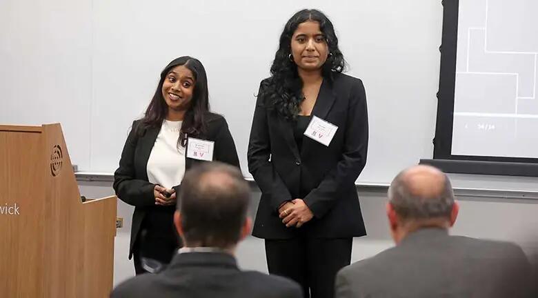 Students present their strategy to judges at the Verizon x RBS Go-to-Market Competition.