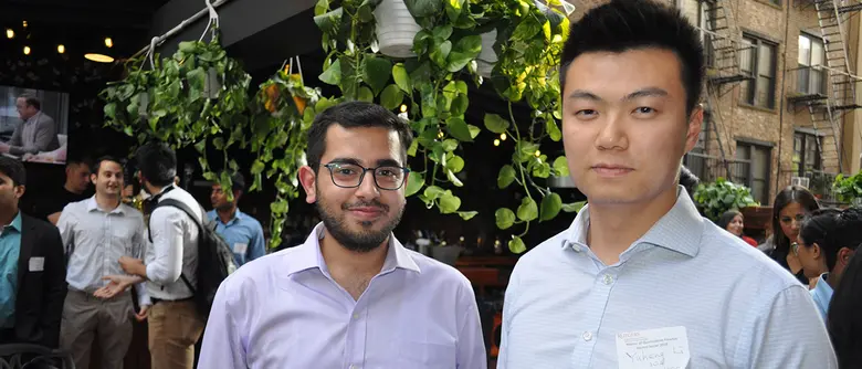 Paras Pasrija, an MQF student, with Yuheng Li, an alumnus of the program.
