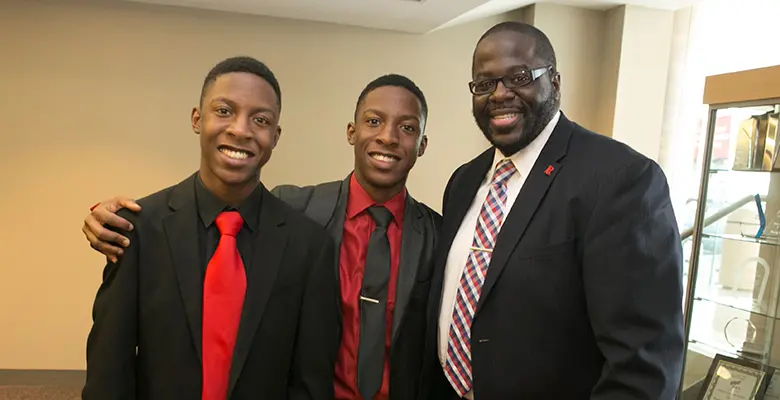 Assistant Dean Charles A. Brown with Joshua and Jonathan two graduates of the 2016 B-STAR program. Photos by Karen Mancinelli.