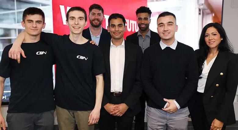 Members of all six teams that competed in the 2025 business plan competition at Rutgers Business School.