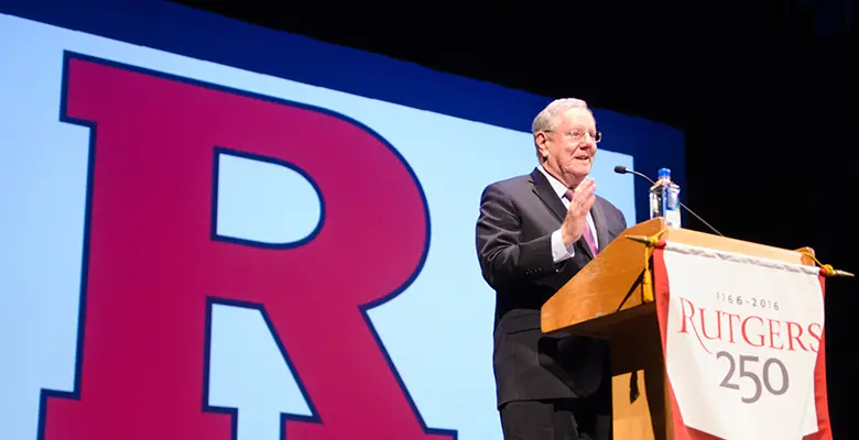 Steve Forbes, editor-in-chief of Forbes Magazine and chairman of Forbes Media, spoke about how to be an effective leader to just over 750 Rutgers Business School students, alumni and guests on Sunday.