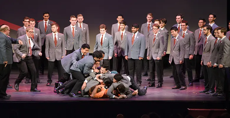 The Rutgers University Glee Club, one of the nation's premier collegiate choirs, energized the audience.