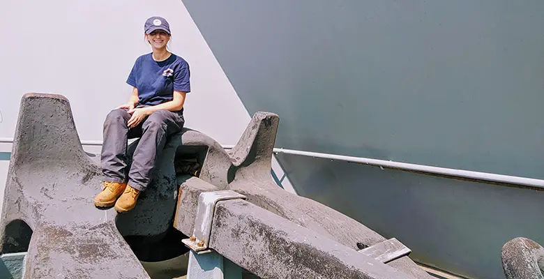 “This photo was taken on the SS Wright in Philadelphia, PA in 2019.  I wanted to take the photo because even though I’m small (compared to the size of the anchor), I am mighty!”