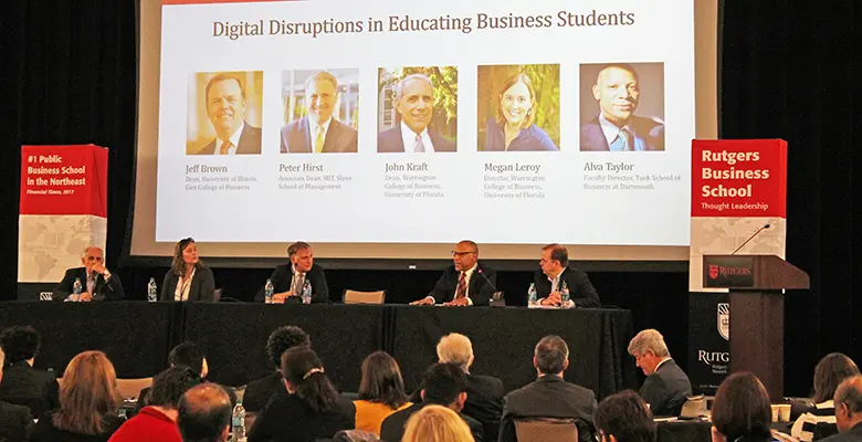 The first panel discussion explored digital disruptions in business education.