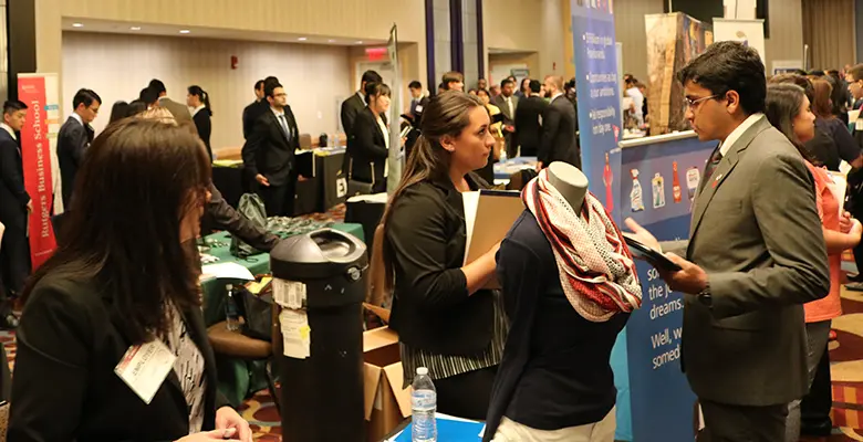 Students make vital connections with recruiters attending the annual career fair on the Rutgers University-Newark Campus.
