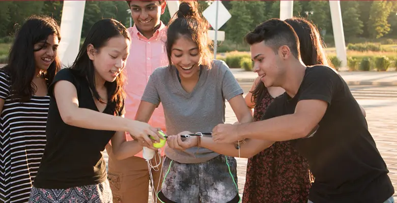 Students learn soft skills of teamwork, attitude, and communication skills through team building / ice breaker exercises.