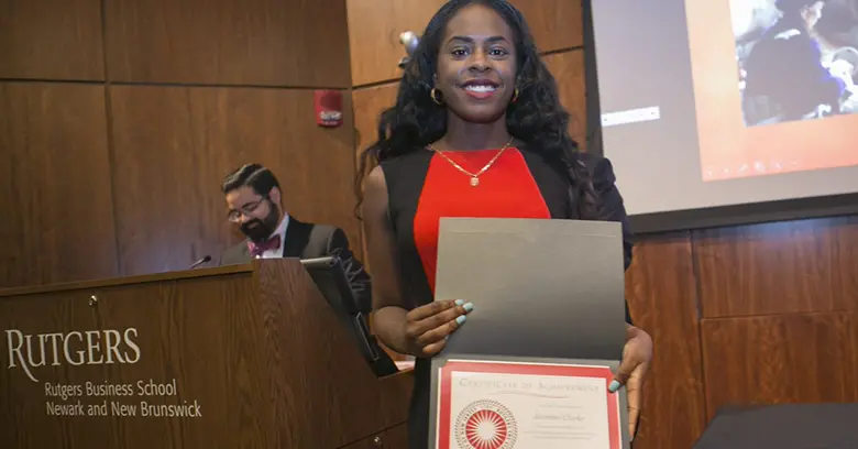 Rutgers Business School student Jasmine Clarke.