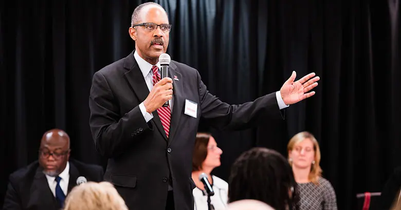 Leon Fraser at Rutgers Business School's Business Community Engagement Symposium in November.