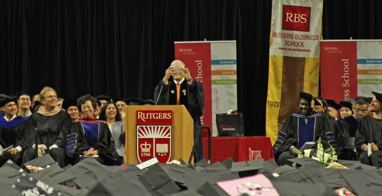 Senior Associate Dean Martin Markowitz taking a selfie from the stage.