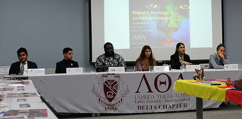 Rutgers Business School student Nicolle Williams during a panel discussion at Seton Hall University.