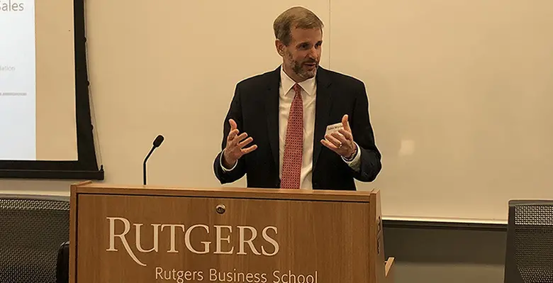 John Wycoff, president of The Cocoa Exchange, a subsidiary of Mars, Inc. gave the keynote at Rutgers Business School's inaugural Sales Summit.