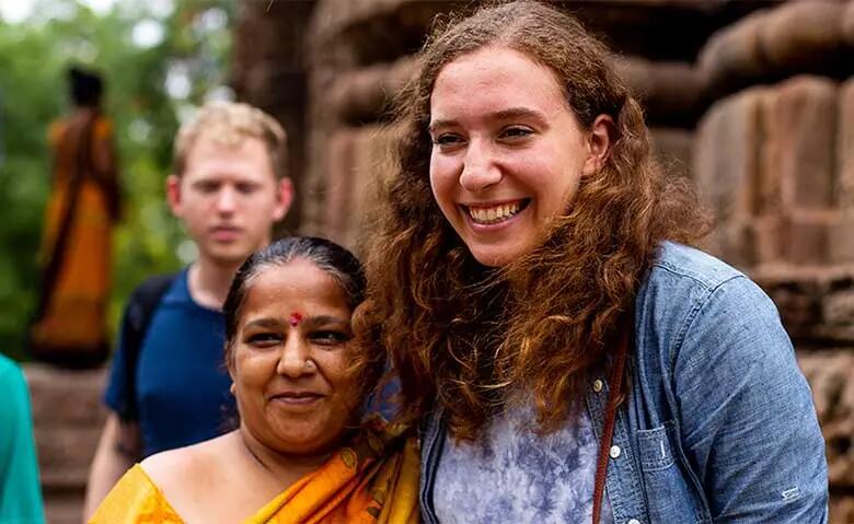 Rutgers Business School alumna Sarah Pomeranz as a student enterpreneur in India.