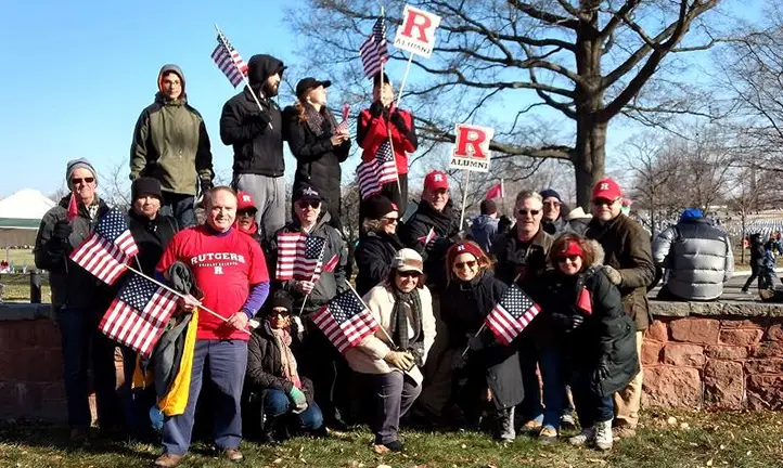 Rutgers Business School alumnus Jim Simos with volunteers at Arlington Cemetery in 2017.