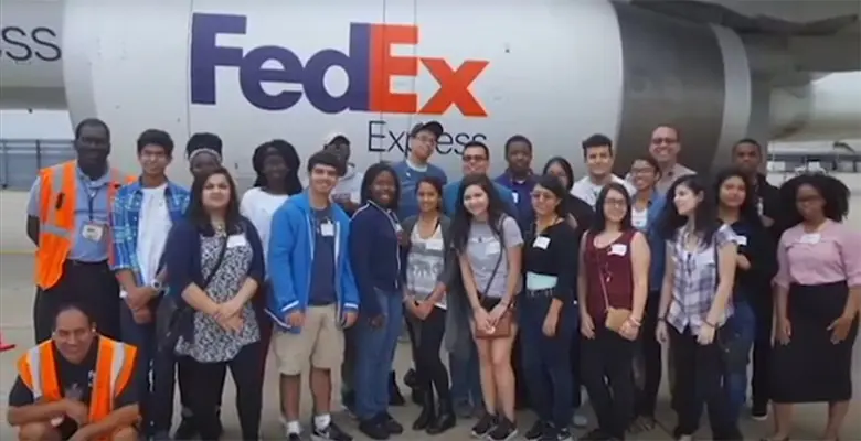 As part of the program, students were able to tour FedEx facilities.