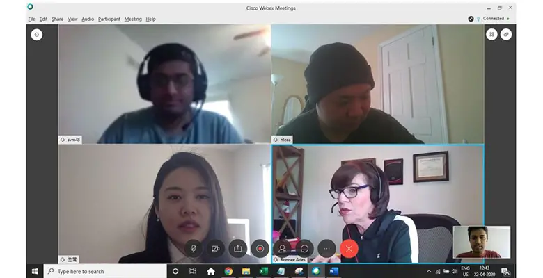 Professor Ronnee Ades coached the team of Sai Mahon, Hirdai Sawnani, Ying Lan and Shiyang Ni as they worked remotely through social distancing requirements.