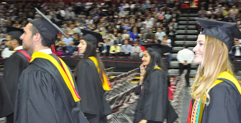 Lauren Kelly, right, studied finance at Rutgers Business School and heads to Wall Street after graduation.