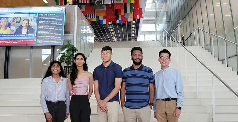 Current Rutgers Business School student volunteers Samhitha Padmanabhini, Esha Jain, Varun Bharti, Ruchir Patel, and Kelvin Leung.