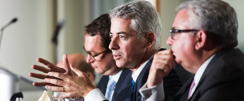 Activist investor Bill Ackman speaks to Rutgers Business School students and alumni at Finance Alumni networking event at CITI. 