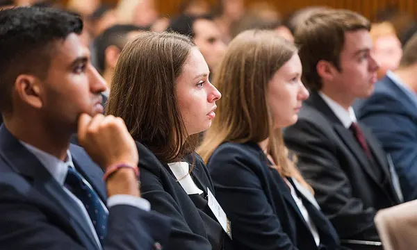 Students watching a presentation