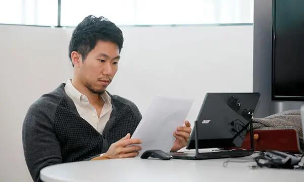 Student studying