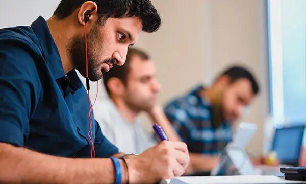 Student studying