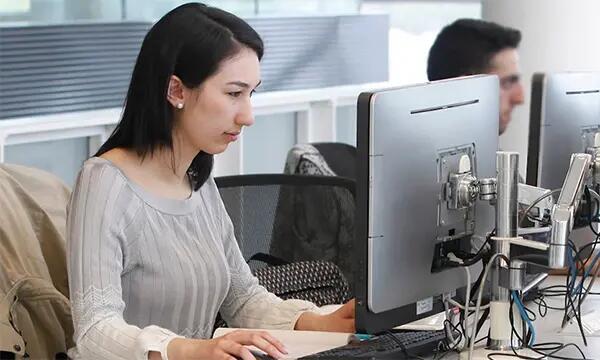 Students at computers
